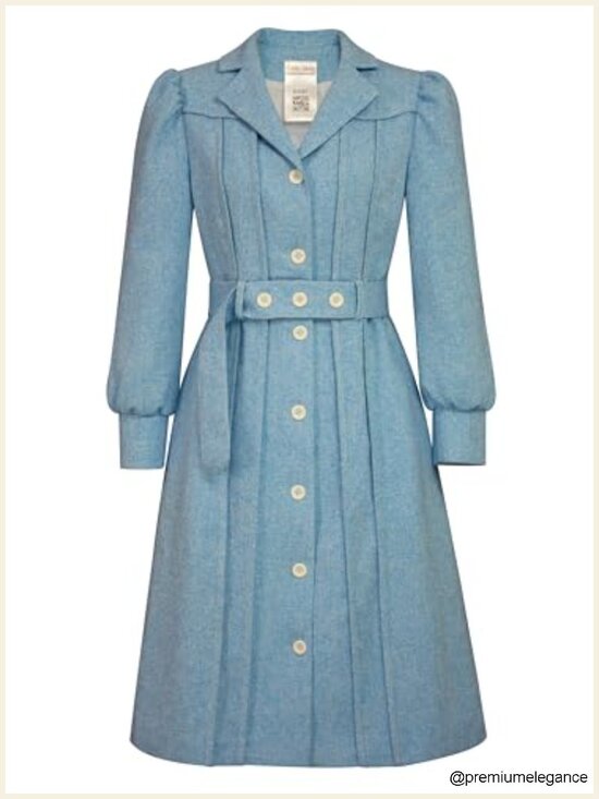 Jackets & Blazers - Women's Boucle Dress Coat with Notch Collar, Button Front, Knee-Length, Plus